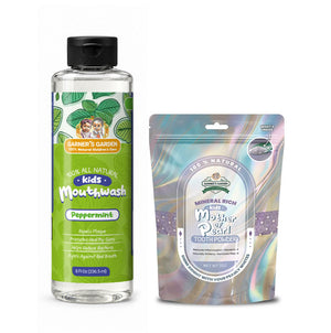 Garner's Garden Kid's Mouthwash and Tooth Powder Package Natural Fluoride Free