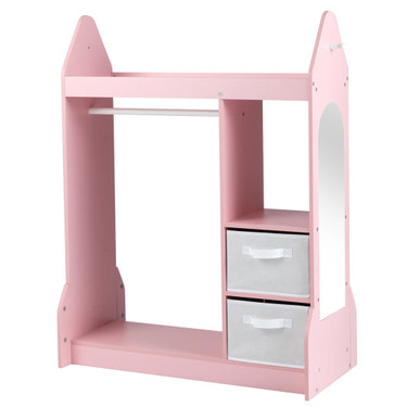 Kids Play Armoire Dresser with Cloth Hanger-Pink