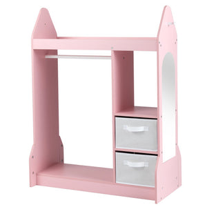 Kids Play Armoire Dresser with Cloth Hanger-Pink
