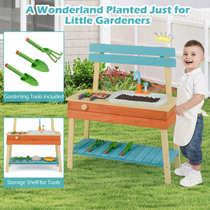 Kids Play Kitchen Set  Wooden Kitchen Playset Chef Pretend Mud Kitchen