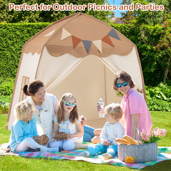 Kids Play Tent Bed Tent with String Lights Extra Large Playhouse Tent