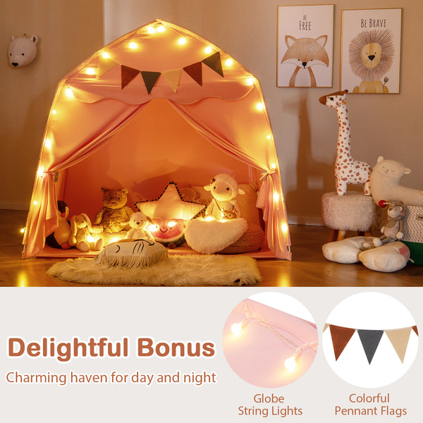 Kids Play Tent Bed Tent with String Lights Extra Large Playhouse Tent