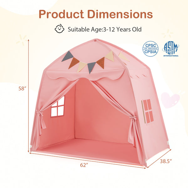 Kids Play Tent Bed Tent with String Lights Extra Large Playhouse Tent