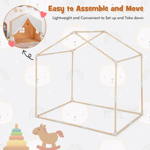 Kid's Play Tent with Washable Cotton Mat and Flag Banner for Kids