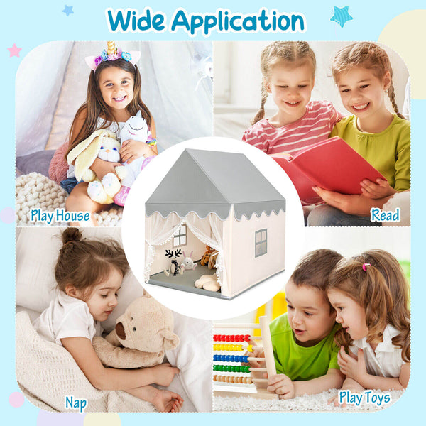 Kids Large Play Castle Fairy Tent with Mat - Indoor & Outdoor