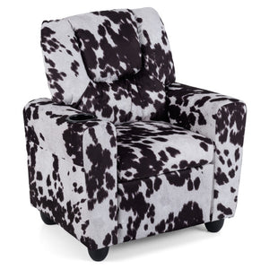 Kids Recliner Chair Push Back Toddler Reclining Armchair with Cup Holder-White