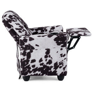 Kids Recliner Chair Push Back Toddler Reclining Armchair with Cup Holder-White