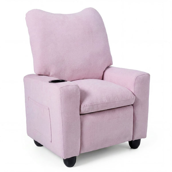 Kids Recliner Toddler Single Sofa with Adjustable Footrest and Cup Holder