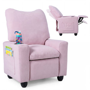 Kids Recliner Toddler Single Sofa with Adjustable Footrest and Cup Holder