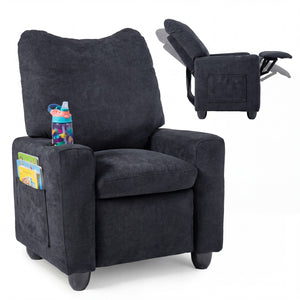 Kids Recliner Toddler Single Sofa with Adjustable Footrest and Cup Holder