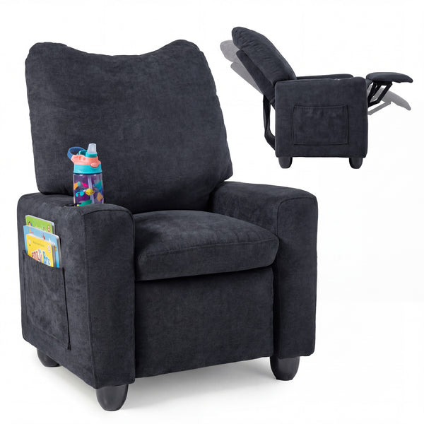 Kids Recliner Toddler Single Sofa with Adjustable Footrest and Cup Holder