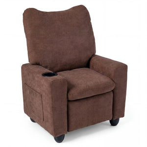 Kids Recliner Toddler Single Sofa with Adjustable Footrest and Cup Holder