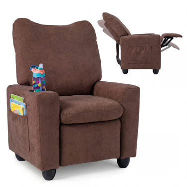Kids Recliner Toddler Single Sofa with Adjustable Footrest and Cup Holder