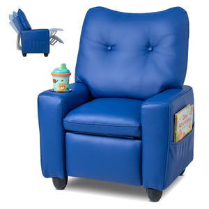Kids Recliner with Cup Holder Armrests and Adjustable Backrest for Playroom