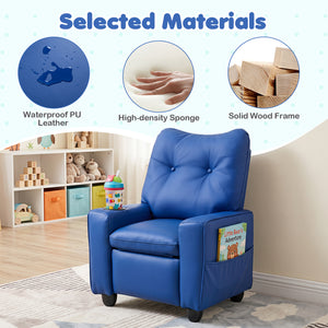 Kids Recliner with Cup Holder Armrests and Adjustable Backrest for Playroom