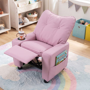 Kids Recliner with Cup Holder Armrests and Adjustable Backrest for Playroom