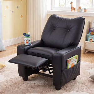 Kids Recliner with Cup Holder Armrests and Adjustable Backrest for Playroom