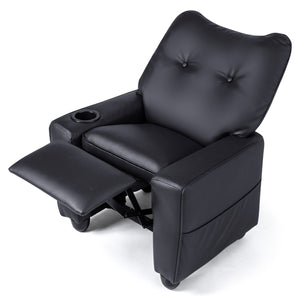 Kids Recliner with Cup Holder Armrests and Adjustable Backrest for Playroom