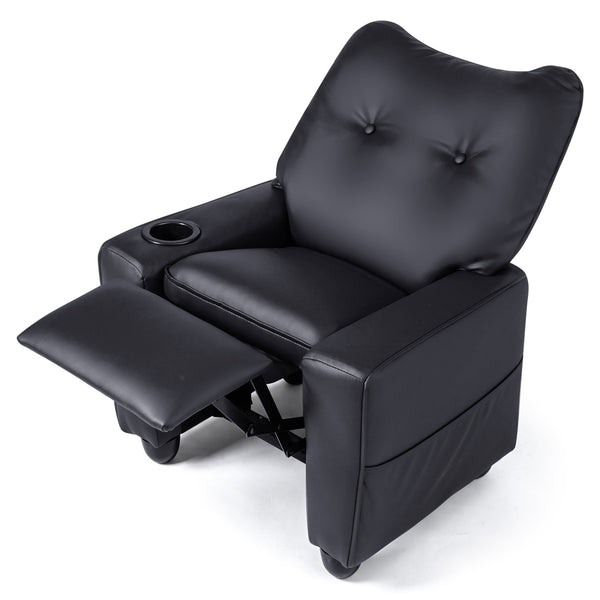 Kids Recliner with Cup Holder Armrests and Adjustable Backrest for Playroom