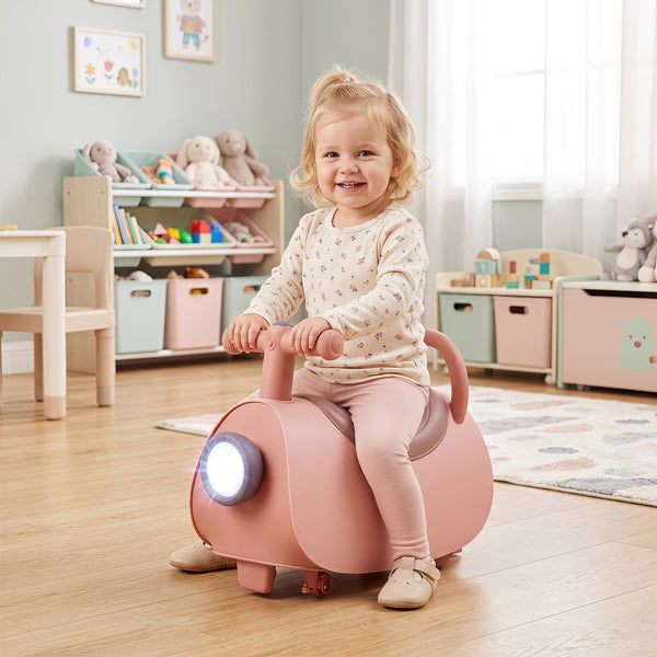 Kids Ride On Push Car with Headlight Music & Under Seat Storage for 18-36 Months