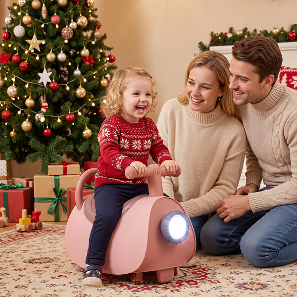 Kids Ride On Push Car with Headlight Music & Under Seat Storage for 18-36 Months