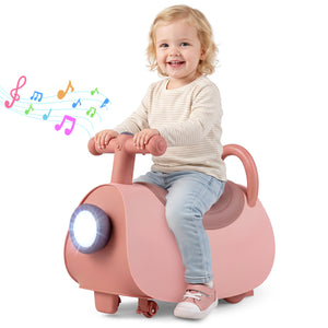 Kids Ride On Push Car with Headlight Music & Under Seat Storage for 18-36 Months