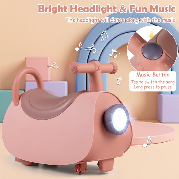 Kids Ride On Push Car with Headlight Music & Under Seat Storage for 18-36 Months