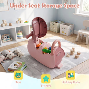 Kids Ride On Push Car with Headlight Music & Under Seat Storage for 18-36 Months