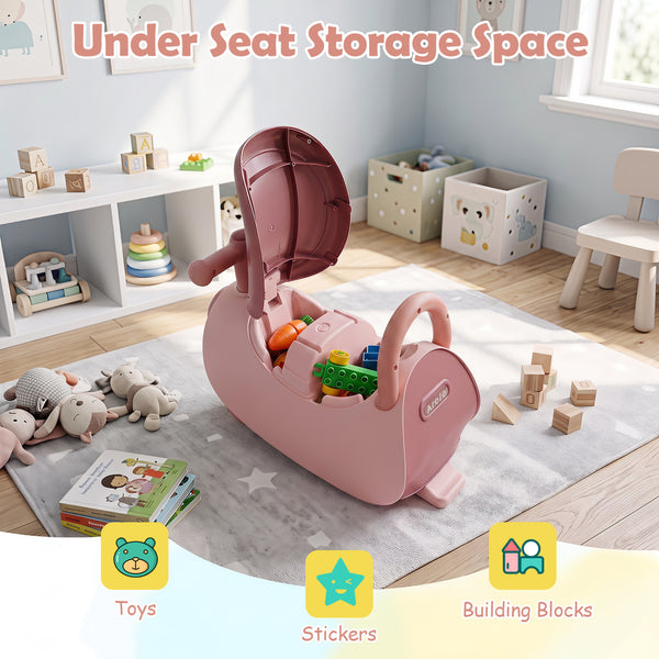 Kids Ride On Push Car with Headlight Music & Under Seat Storage for 18-36 Months