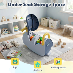 Kids Ride On Push Car with Headlight Music & Under Seat Storage for 18-36 Months