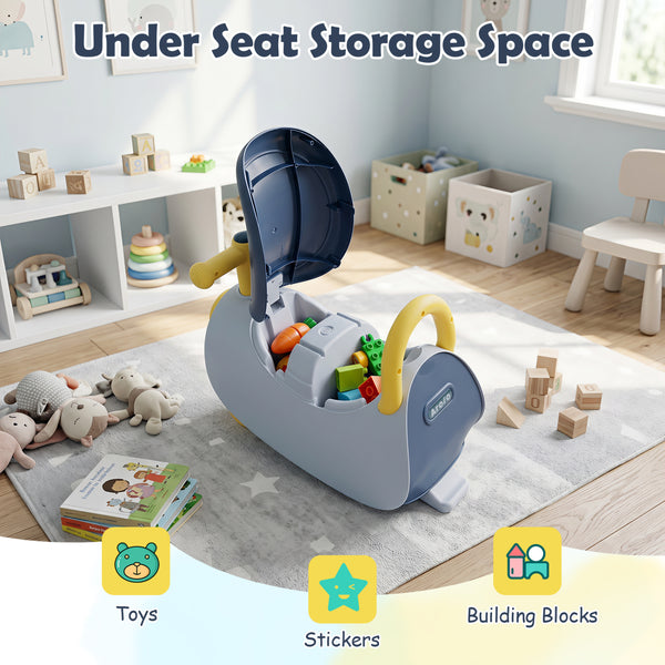 Kids Ride On Push Car with Headlight Music & Under Seat Storage for 18-36 Months
