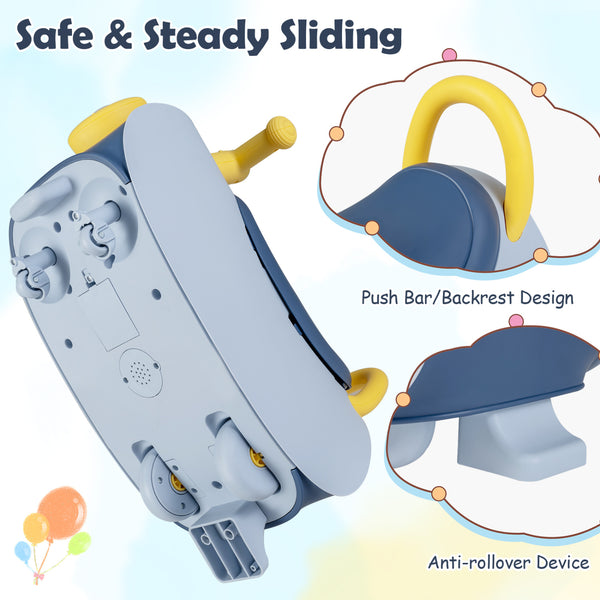 Kids Ride On Push Car with Headlight Music & Under Seat Storage for 18-36 Months