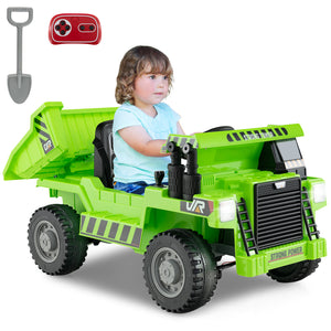 Kids Ride on Dump Truck 12V Ride on Car with Electric Dump Bed