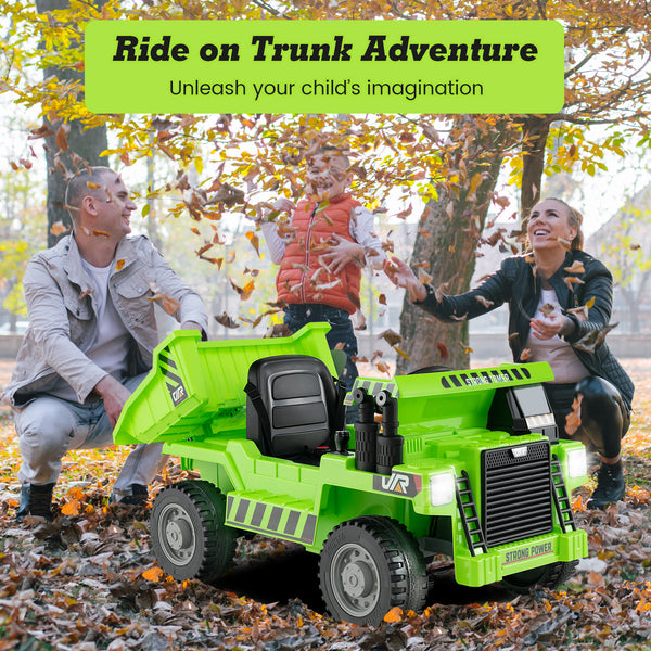 Kids Ride on Dump Truck 12V Ride on Car with Electric Dump Bed