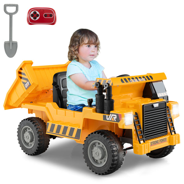 Kids Ride on Dump Truck 12V Ride on Car with Electric Dump Bed