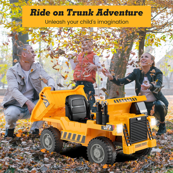 Kids Ride on Dump Truck 12V Ride on Car with Electric Dump Bed