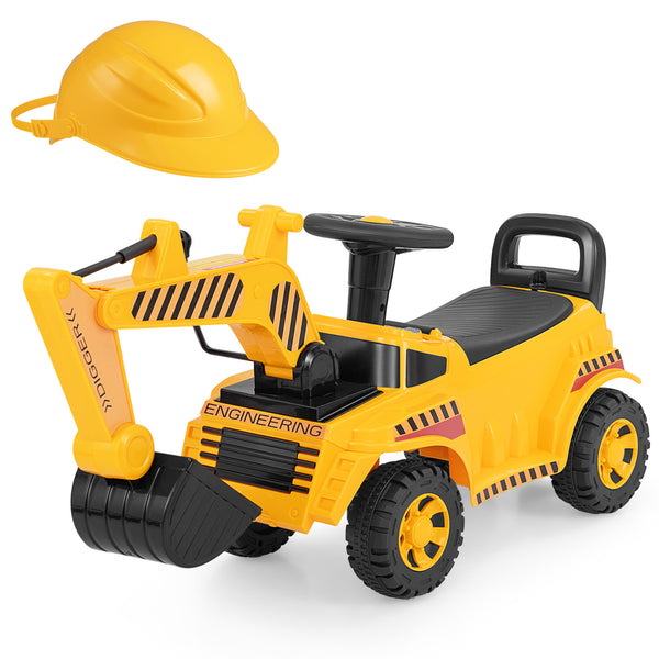 Kids Ride on Excavator with Adjustable Shovel - Educational
