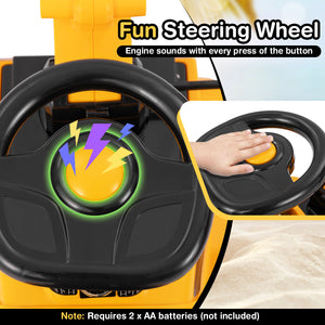 Kids Ride on Excavator with Adjustable Shovel - Educational