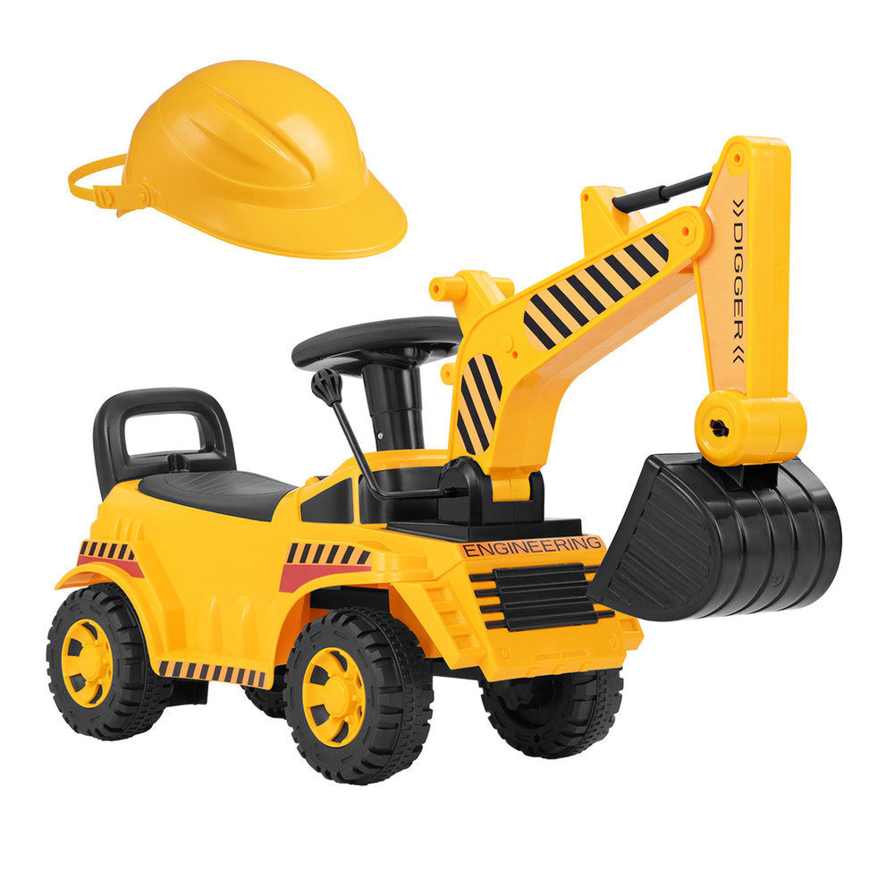 Kids Ride on Excavator with Adjustable Shovel - Educational