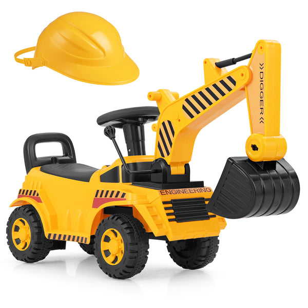 Kids Ride on Excavator with Adjustable Shovel - Educational