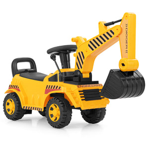 Kids Ride on Excavator with Adjustable Shovel - Educational