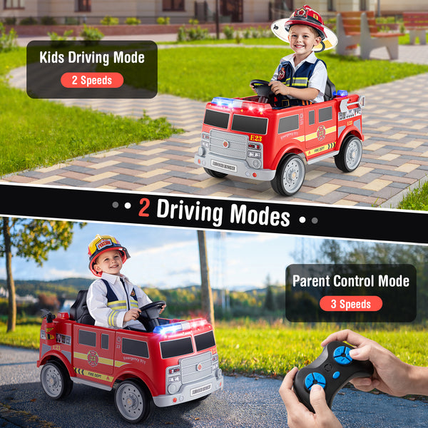 Kids Ride on Fire Truck with Remote Control and Extinguisher