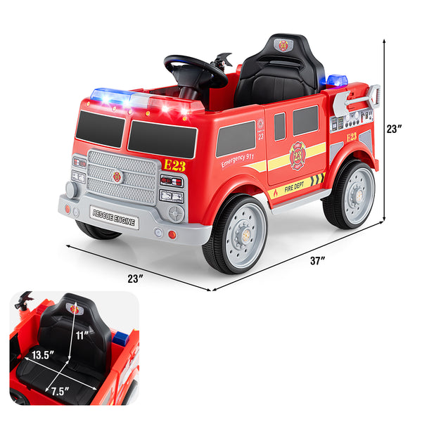 Kids Ride on Fire Truck with Remote Control and Extinguisher