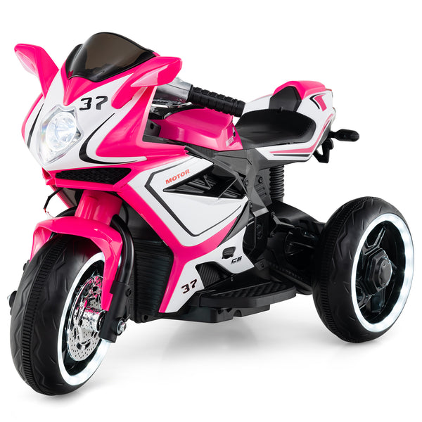 Kids Ride on Motorcycle 6V Battery Powered Mini Electric Motorbike with LED Lights