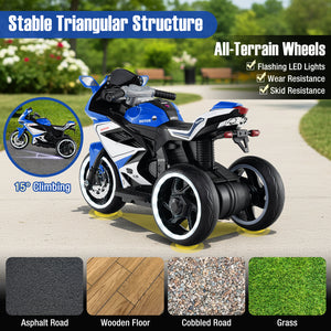 Kids Ride on Motorcycle 6V Battery Powered Mini Electric Motorbike with LED Lights