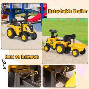 Kids Ride on Tractor Licensed Caterpillar with Detachable Trailer No Power