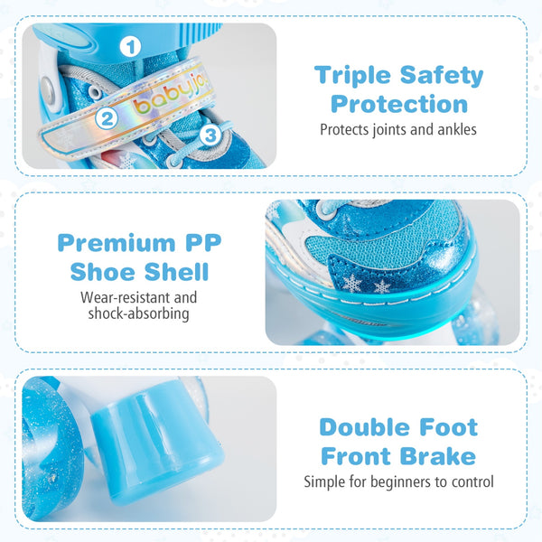 Kids Roller Skates for Girls Boys with Light-up Wheels and Safety Protection