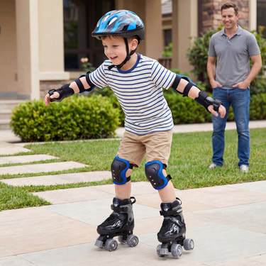 Kids Roller Skates for Girls Boys 4 Sizes Adjustable Quad Skates with Light-up Wheels