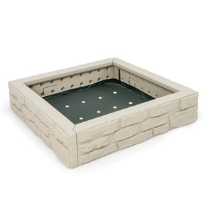 2-In-1 HDPE Kids Sandbox with Cover and Bottom Liner - Wooden