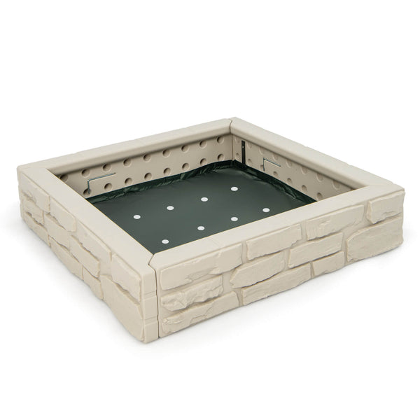 2-In-1 HDPE Kids Sandbox with Cover and Bottom Liner - Wooden